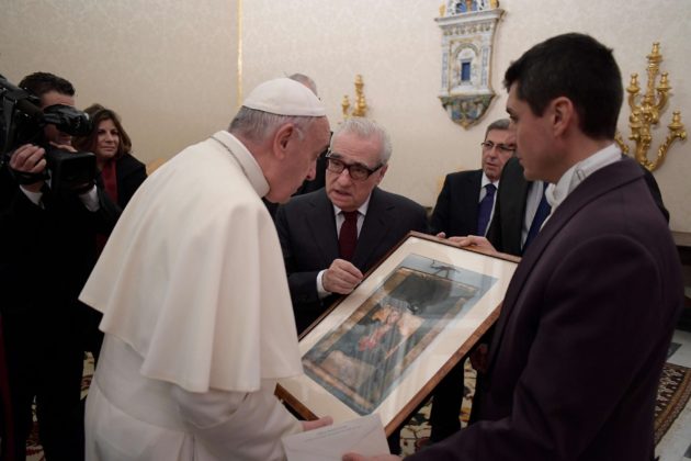 Martin Scorsese in Vaticano in visita a Papa Francesco