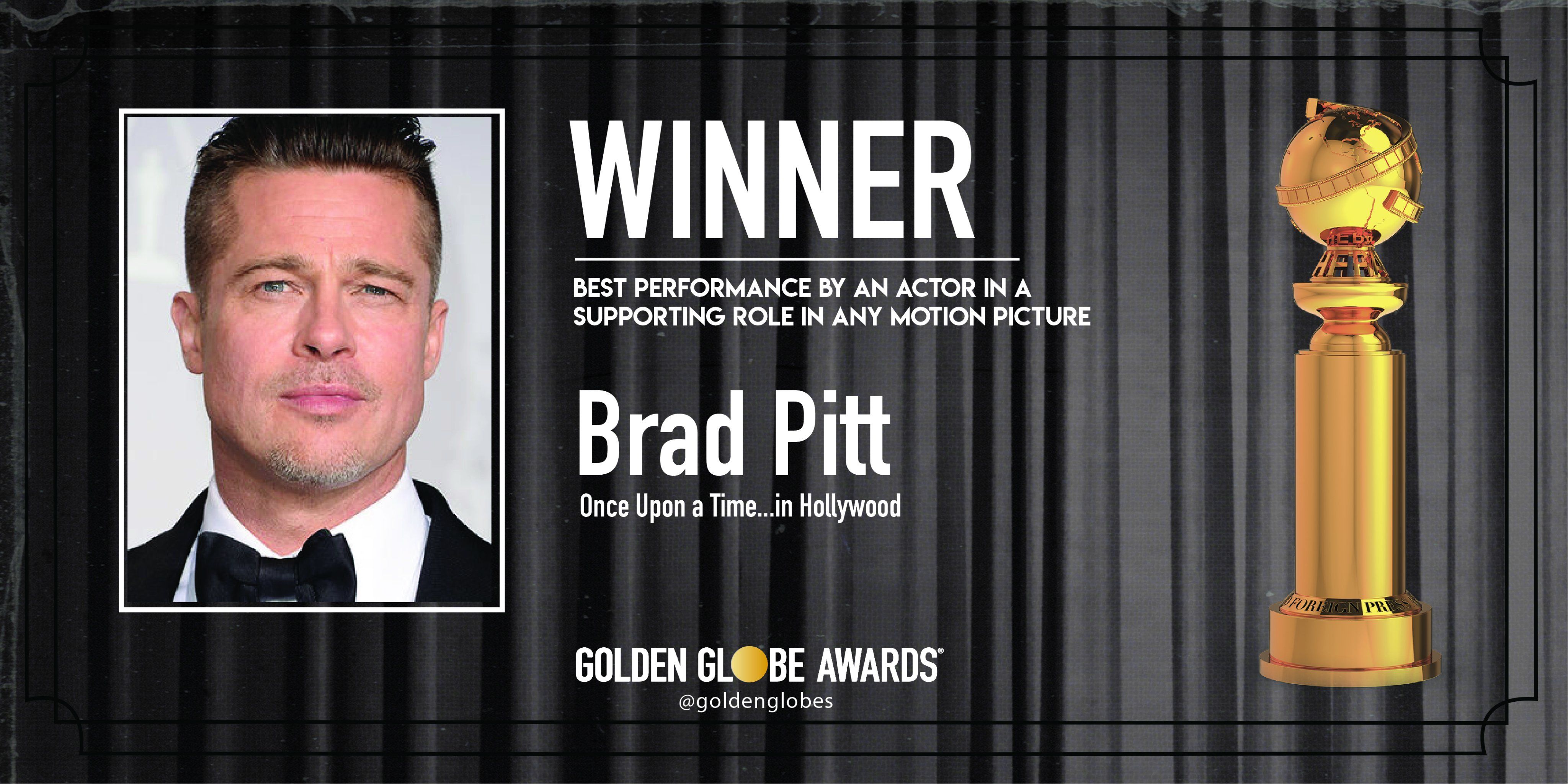 Golden Globe 2020: Brad Pitt Miglior Attore Non Protagonista