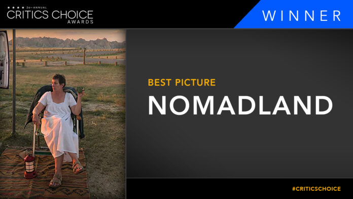 Nomandland miglior film ai Critics Choice Awards