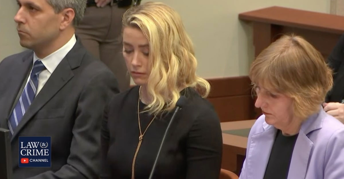 Amber Heard durante il processo contro l'ex marito Johnny Depp